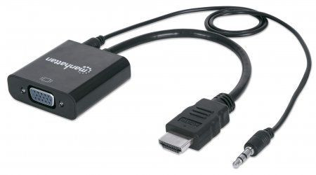 HDMI Konverter zu VGA mit Audio Manhatten 151559 Eingang HDMI, Ausgang VGA und Audio Stereo