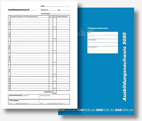 Berichtsheft - täglich A4 56 Seiten RNK 5080 Ausbildungsnachweis-Heft 5080