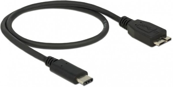 USB-Kabel 3.1 C-Stecker an Micro B-Stecker 0.5m Delock USB C-Kabel, Synchronisieren und Laden, 10 Gbps Datenrate