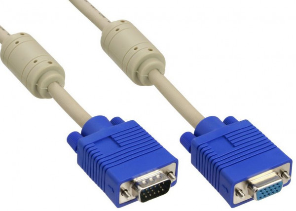 VGA-Verlängerung S/B 10m hochwertig S-VGA bzw. SVGA-Verlängerung Stecker an Buchse, geschirmt