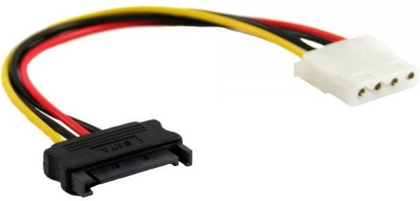 Stromversorgungs-Adapter 4polige Stecker auf SATA-Buchse 1xSATA, 1* 13,3 cm, 0,3m