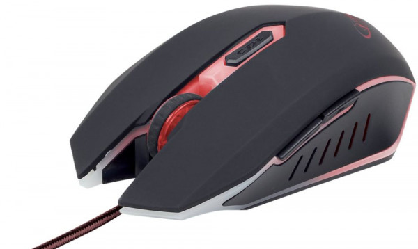 Maus Gembird Rot USB kabelgebunden optische 6-Tasten-Maus für Rechts- und Linkshänder