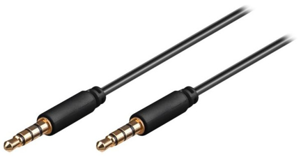 Audiokabel  1.5m Klinken-Stecker an Klinken-Stecker 4-polig 2x 3.5mm