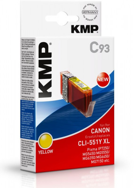 Tinte Canon CLI551YXL Yellow komp. KMP C93 15 ml, oem 1519,0009