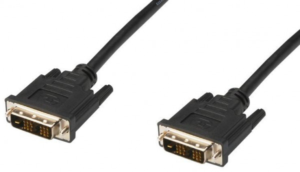 VGA-Kabel DVI-DVI 2m S-S (18+1) DVI-D Single Link Stecker an Stecker, nur digitales Signal übertragbar !!!