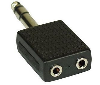 Audio-Adapter 1KS(6.3)-2KB 6.3mm Klinkenstecker - 2xKlinken-Buchse, stereo