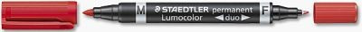 Permanentmarker Steadler 348-2 Lumocolor Duo rot Strichstärken: 0.6mm & 1.5 mm (analog F & M)