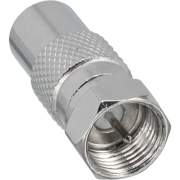 SAT-Kabel Adapter F-Stecker (SAT) auf IEC-Stecker (Antenne) für Antennenkabel zum Adaptieren/Verlängern