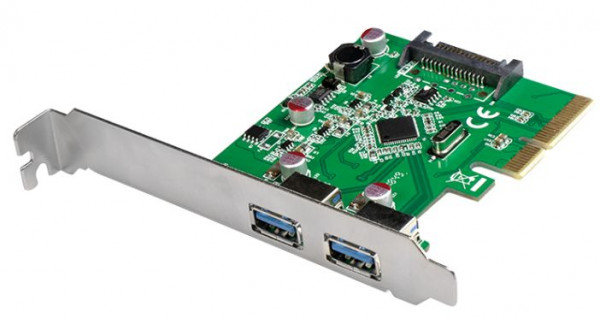 PCIe USB 3.1 Gen.2 2x Schnittstellen A-Buchse bis 10 Gbit/s PCI-Express mit SATA Stromanschluss