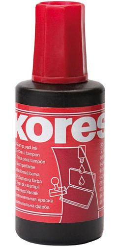 Stempelfarbe 27ml rot Kores mit Verstreicher ohne Öl, Umverpackung 10 Stück