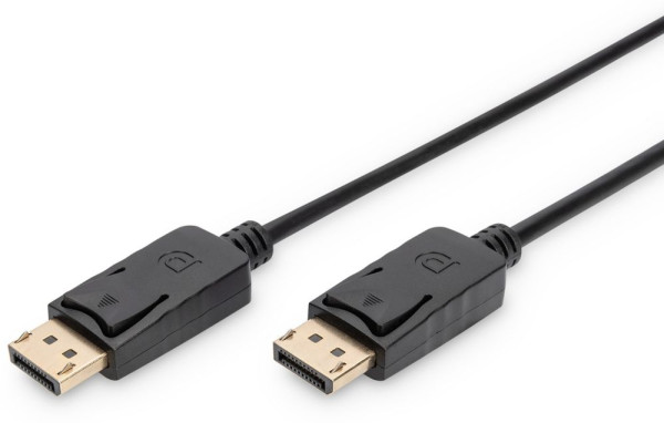 Monitor-Kabel DP-DP 2.0m S-S Digitus Schwarz Displayport 1.2, Stecker an Stecker, AWG28