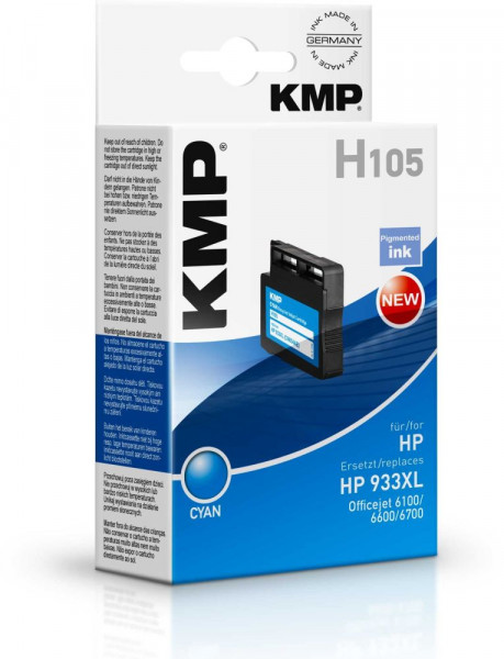 Tinte HP 933XL cyan KMP H105 kompatibel zu HP No. CN054AE
