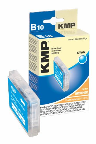 Tinte Brother LC1000-c kompatibel KMP B10 DCP-750CW/MFC-240C/MFC-4, 12 ml , cyan