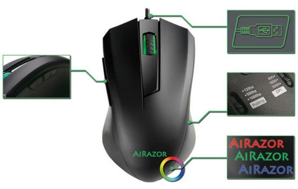 Maus LC-Power m810RGB optisch RGB-Gaming-Mouse USB aus hochwertigen Materialien mit perfekter Haptik