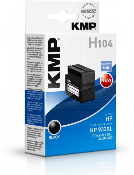 Tinte HP 932XL schwarz KMP H104 kompatibel zu HP No. CN053AE