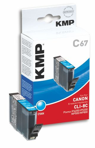 Tinte Canon CLI8c kompatibel KMP C67 13 ml, cyan, für PIXMA iP4200