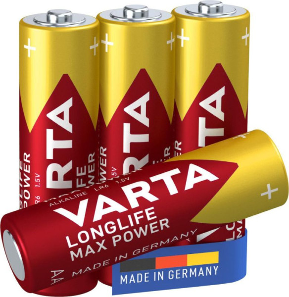 Batterie AA/R6/Mignon VARTA Longlife Max Power 4er Pack (** enthält 4 Stück,  je 1.5V,  Alkali-Mangan Einwegbatterie