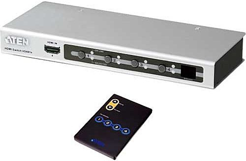 HDMI-Umschalter 4fach ATEN VS481A, 3x in - 1x out elektronisch, HDCP 1.1 kompatibel, Plug-and-Play