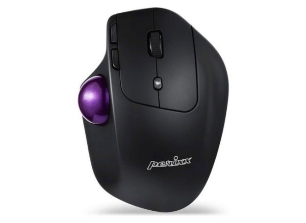 Maus PERIXX PERIMICE-720 mit Trackball USB/BT schnurlos anpassbarer Winkel, ergonomische Form