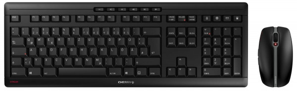 Tastatur & Maus Set Cherry Stream wireless Desktop Tastatur-und-Maus-Set - drahtlos, Schwarz, USB Nanoempfänger