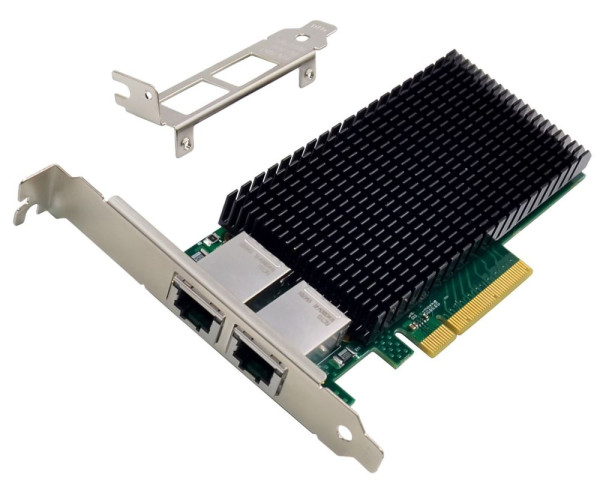 Netzkarte PCIe x8 Adapter Dual 10 Gigabit Inline 2x RJ45, PCI Express x8, Intel X540 Chipsatz