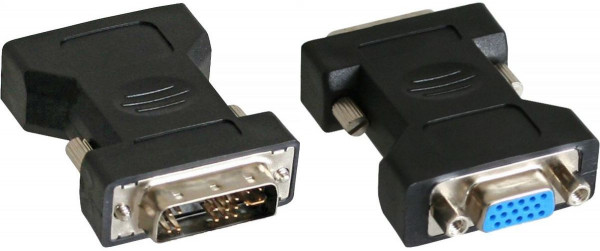 DVI-Adapter-Stecken an VGA-D-SUB-Buchse DVI-A analog 12+5 Stecker an 15polige VGA Buchse