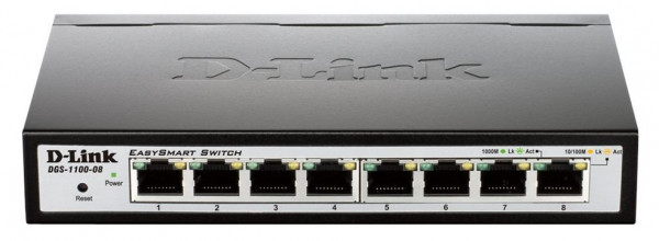 Switch 8x 10/100/1000 MBit D-Link DGS-1100-08 managed kompaktes Metallgehäuse in Tischgröße