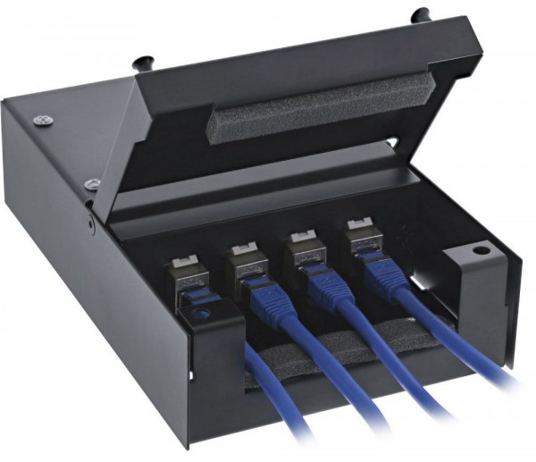 Aufputzbox für 4x Keystone Jacks schwarz passend für Keysone-Jacks