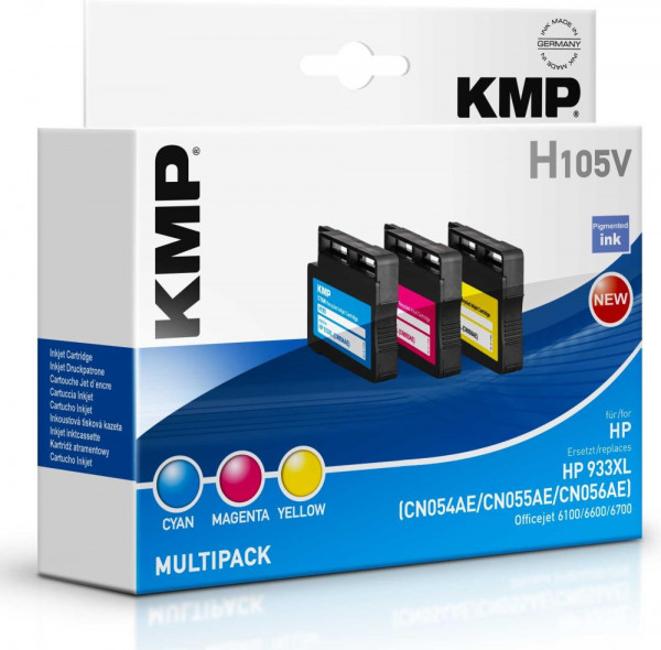 Tinte HP 933XL value Pack KMP H105V kompatibel zu HP No. 933 c/m/y