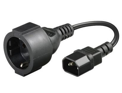 Kaltgeräte Buchse C14 an Schuko-Buchse 23cm für 220V Stromkabel