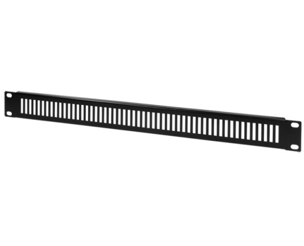 Blind-Panel/Blindabdeckung, 48,3 cm, 1 HE, perforiert robustes Stahlblech 1,2 mm, mit Belüftungsschlitzen, schwarz