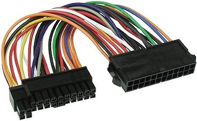 Stromversorgungs-Adapter 20+4-Stecker auf 24-Pin-Buchse Kit EATX-ATX, inkl. Verlängerung 4polig Stecker an Buchse