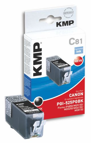 Tinte Canon PGI-525PGBK schwarz kompatibel KMP C81 19 ml, oem 1513,0001