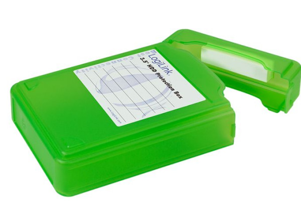 Schutz-Box für 8,9 cm (3,5'') Festplatten Grün zur Aufbewahrung und Transport von einzelnen HDs