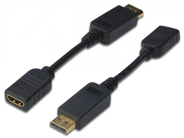 Displayport-Adapter an HDMI Digitus Länge: 0.15 m, DisplayPort 1.1a