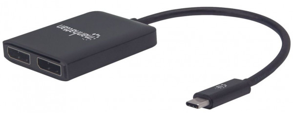 USB-C auf Dual Displayport-Adapter MST-Hub 4K 30Hz maximale Auflösung 3840 x 2160 bei 30 Hz
