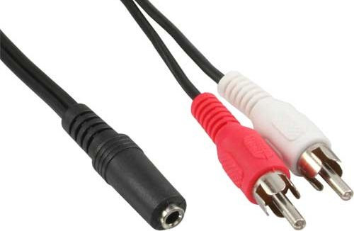 Audiokabel  0,2m 1KB-2CS stereo 3.5mm Klinkenbuchse - 2xCinchstecker