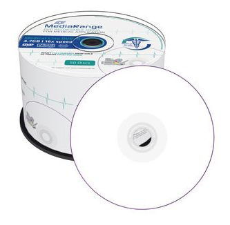 DVD-R Mediarange 50er Spindel beduckbar 4.7 GB, 16x, Rohling, 50er Cake, fullsurface printable