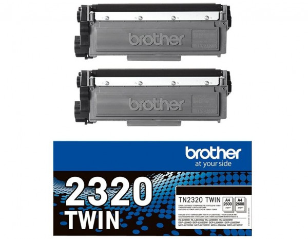 Toner Brother TN-2320 Doppelpack schwarz Original für ca. 2x 2.600 Seiten bei 5% Deckung