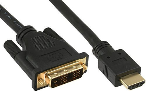 VGA-Kabel HDMI an DVI 3m S-S HDMI-Stecker an DVI-Stecker, 18+1, oem CH0013