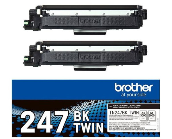 Toner Brother TN-247bk Original Schwarz Doppelpack für je ca. 2x 3.000 Seiten