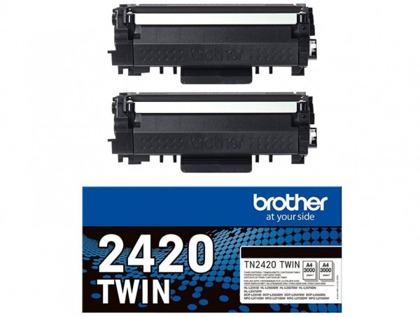 Toner Brother TN-2420 Twin schwarz Original für ca. 2x 3.000 Seiten bei 5% Deckung