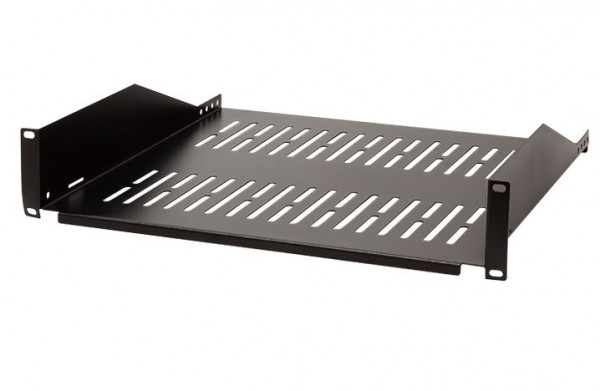 Fachboden 48,3 cm 2 HE 400mm tief Schwarz bis 25 kg RAL 9005 schwarz, inklusive Befestigungssatz