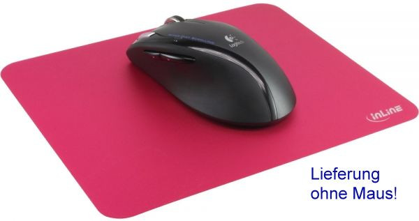 Mauspad/Mausmatte InLine ultradünn, Rot Maus-Pad, 220x180x0,4mm