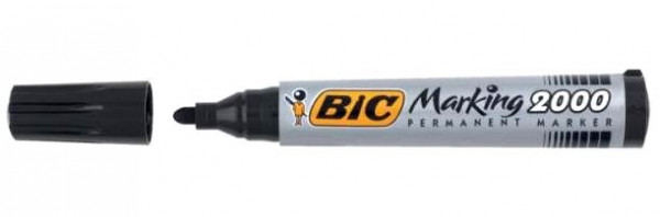 Permanentmarker BIC 2000 Ecolutions Schwarz runde Spitze (Umverpackung 12 Stück)