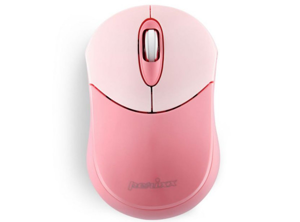 Maus PERIXX BT 3.0, Pink, Bluetooth 3.0, schnurlos 2 Tasten, Scrollrad, für PC und Tablet (Windows/Android)