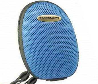 Tasche für Digitalkamera oval hellblau mit Reißverschluß und ca. 1m langem Umhängeband
