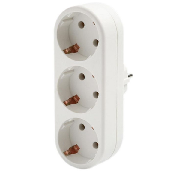 Steckdosenleiste  3-fach Schuko, ohne Schnur, ohne Stecker um Steckdose einfach zu verdreifachen