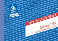 Quittung A6 SD mit MwSt. 2x40 Blatt Zweckform 1735 selbstdurchschreibend, Umverpackung: 20 Stück