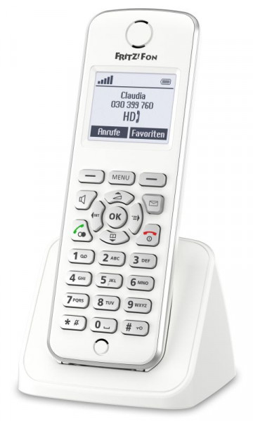 FRITZ!Fon M2 DECT Mobilteil LCD-Anzeige einfarbig schnurloses Erweiterungshandgerät mit Anruferkennung